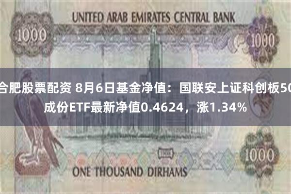 合肥股票配资 8月6日基金净值：国联安上证科创板50成份ETF最新净值0.4624，涨1.34%