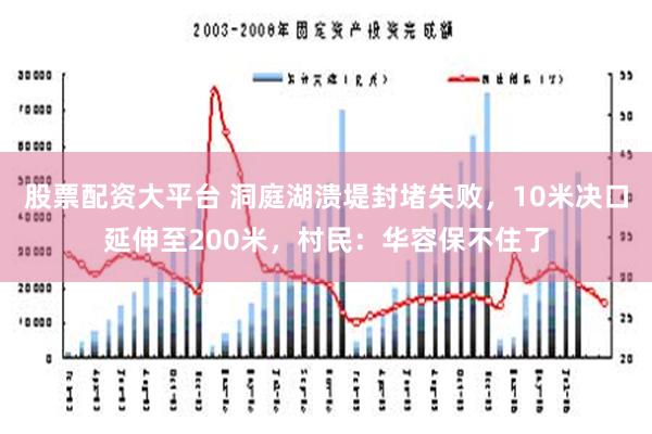 股票配资大平台 洞庭湖溃堤封堵失败，10米决口延伸至200米，村民：华容保不住了